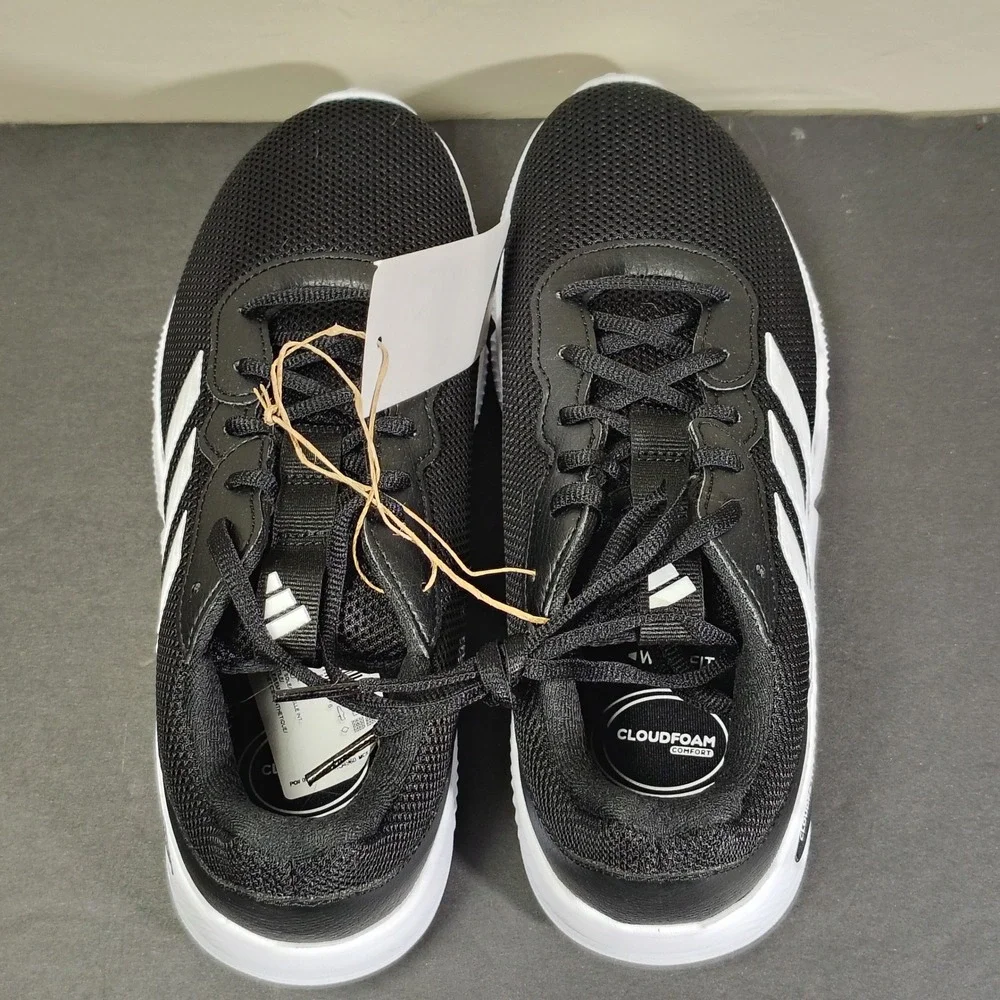Adidas Sneakers Women 6.5 Black Cloudfoam Flex Laces HQ4960 Mesh Shoes